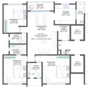 balewadi marqis 3bhk floor plan
